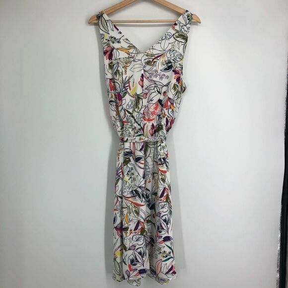 A NEW DAY Sleeveless Floral Midi Dress Tie Waist - Picture 3 of 11